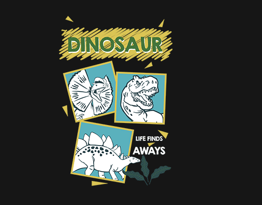 卡通恐龙图案涂鸦英文字母图案三只恐龙儿童印花素材