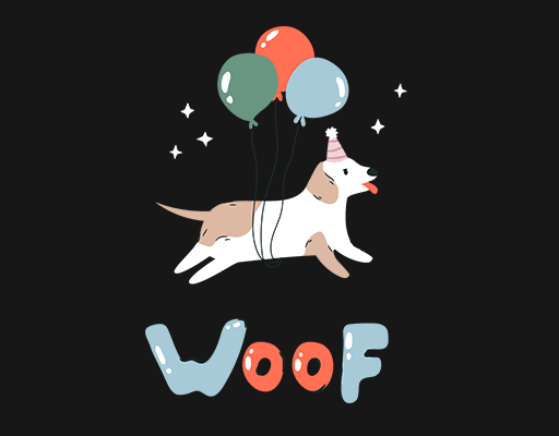 卡通小狗图案手绘小狗气球小狗印花素材儿童印花素材