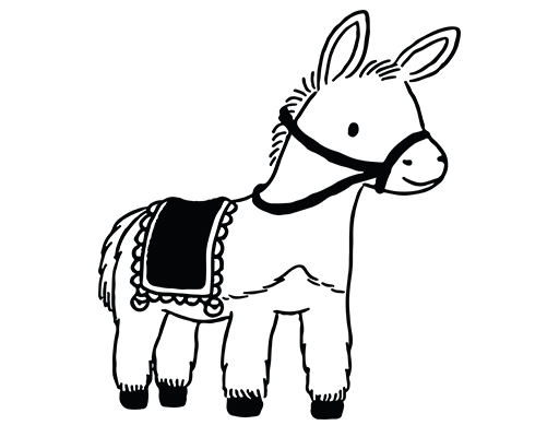 卡通马图案手绘马简笔卡通动物儿童印花素材可爱马