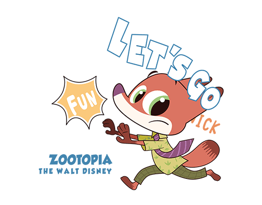 卡通狐狸图案手绘狐狸可爱卡通动物奔跑的狐狸印花素材亲子装印花素材