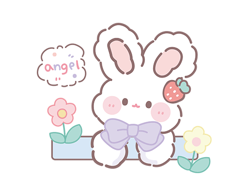 卡通兔子头像手绘兔子儿童印花素材卡通花朵图案