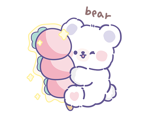 卡通小熊图案手绘小熊儿童印花素材T恤卫衣印花素材