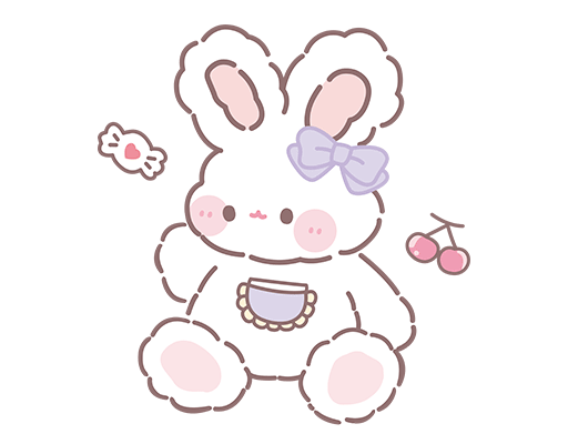 可爱卡通兔子简笔卡通动物儿童印花素材