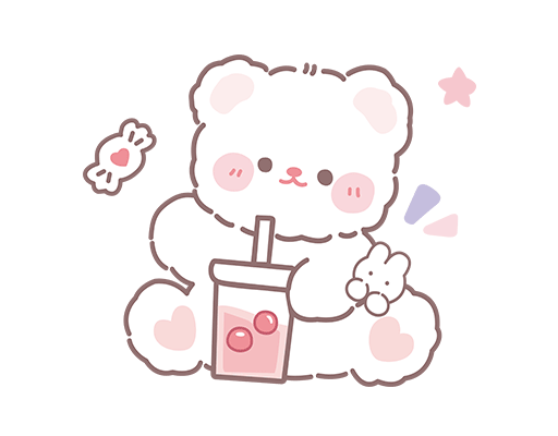 卡通小熊图案手绘小熊奶茶小熊可爱卡通儿童印花素材