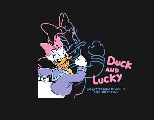 卡通鸭子头像手绘唐老鸭彩色唐老鸭卡通英文字母图案儿童印花素材