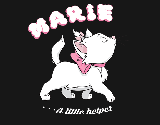 卡通猫图案手绘猫玛丽猫图案儿童印花素材marie