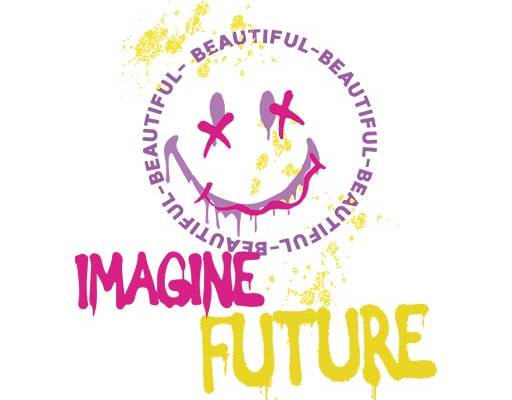 卡通表情矢量英文字母矢量泼墨涂鸦文字矢量微笑表情矢量