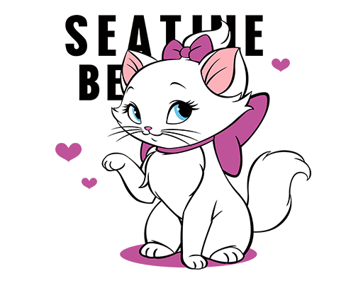 卡通猫咪图案手绘玛丽猫儿童印花素材