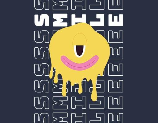 微笑表情矢量英文字母矢量