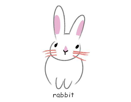卡通兔子图案手绘兔子简笔兔子头像兔子线条图案儿童印花素材