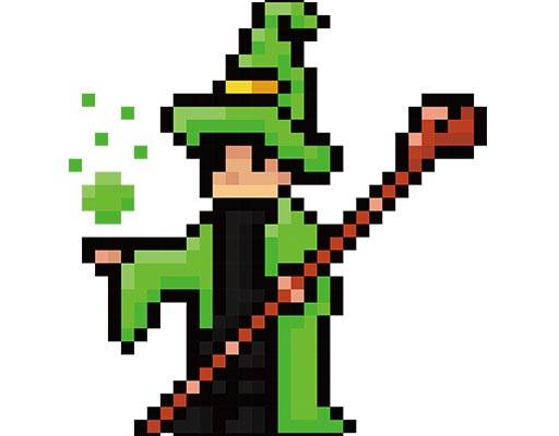 卡通人物矢量马赛克人物矢量卡通巫师