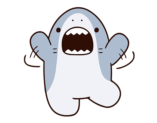 卡通鲨鱼图案手绘鲨鱼儿童印花素材卡通海洋生物图案