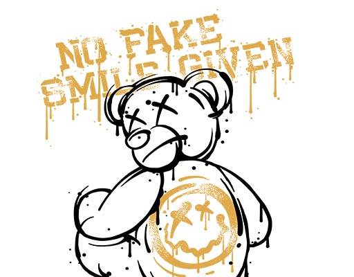 卡通小熊矢量涂鸦小熊图案可爱卡通动物破碎英文字母矢量表情小熊