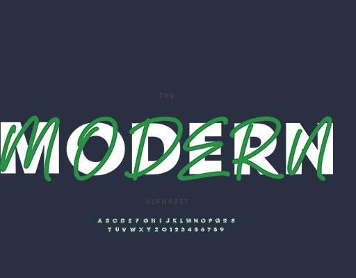 手写英文字母矢量简约文字矢量