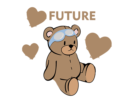 卡通小熊图案手绘小熊可爱卡通儿童印花素材爱心小熊