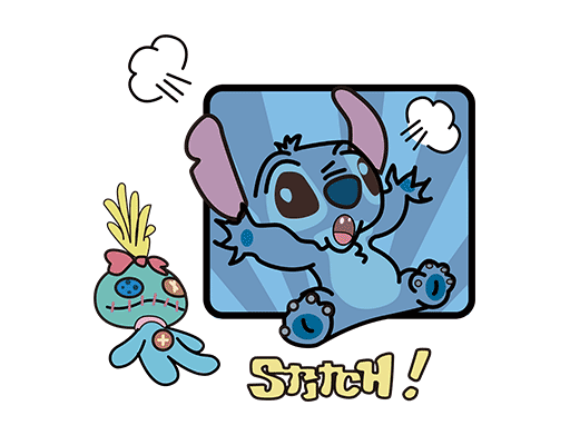 史迪仔图案手绘卡通动画片图案星际宝贝图案儿童印花素材