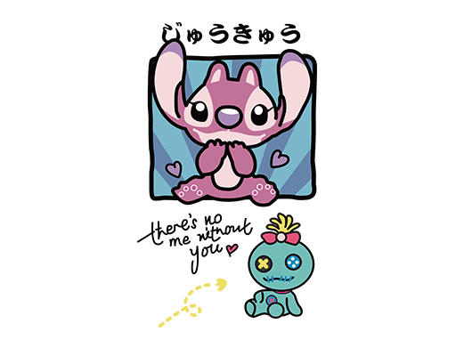 史迪仔卡通图案手绘卡通图案儿童印花素材大耳怪图案星际宝贝图案