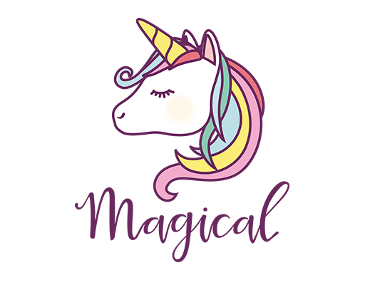 卡通动物图案独角兽图案手写英文字母图案卡通马头