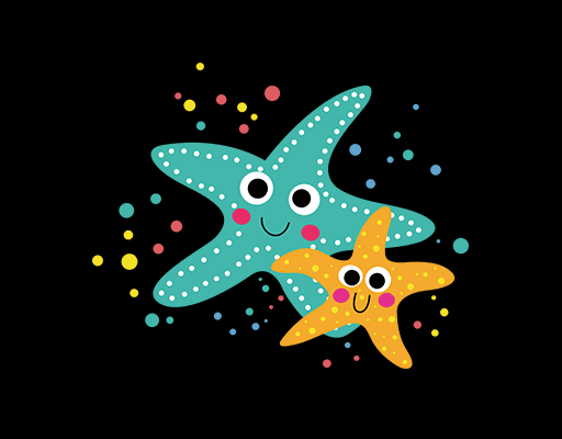 海星图案儿童印花素材卡通五角星图案