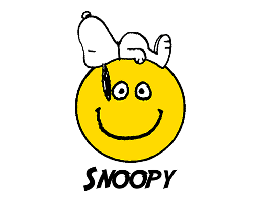 动画片图案史努比卡通图案snoopy印花素材微笑表情图案儿童印花素材