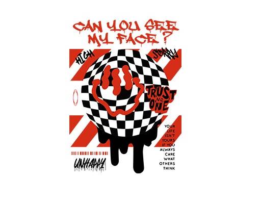 卡通表情涂鸦英文字母矢量线条文字