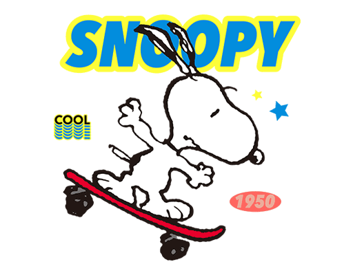 卡通史努比图案滑板卡通图案男装印花素材动画片图案儿童印花素材