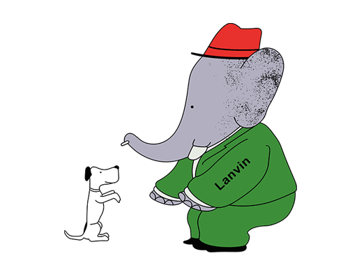 卡通大象图案手绘大象儿童印花素材手绘小狗图案简笔动物图案