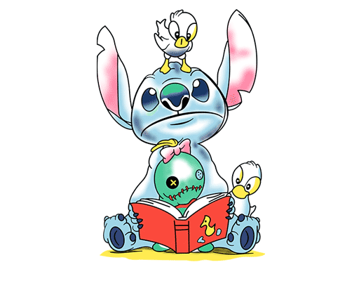 手绘卡通图案星际宝贝图案大耳怪图案儿童印花素材动画片图案