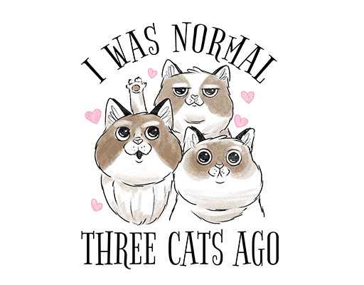 卡通猫咪图案手绘猫水彩猫咪图案三只猫卡通英文字母图案