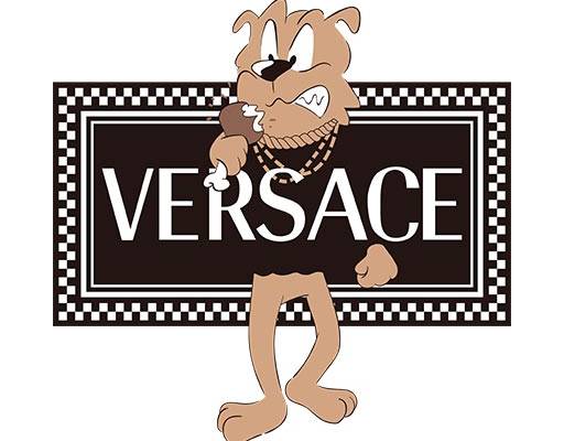卡通小狗图案手绘卡通动物英文字母versace英文字母矢量
