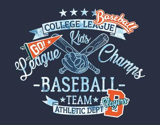 卡通棒球矢量手写英文字母