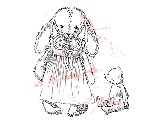 卡通兔子图案手绘兔子儿童印花素材可爱卡通动物