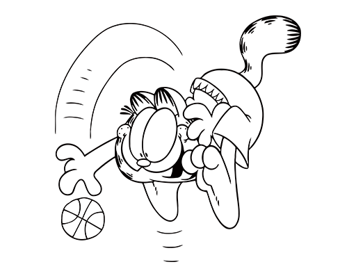 加菲猫图案手绘卡通动物儿童印花素材动画片图案