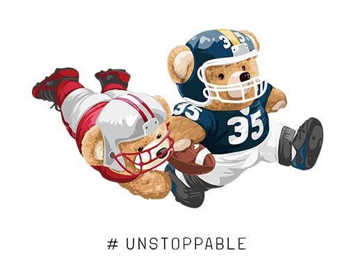 卡通小熊矢量英文字母矢量棒球小熊