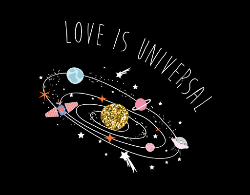 卡通星球图案手绘星球宇宙图案卡通英文字母图案儿童印花素材