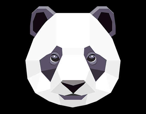 卡通熊猫头像手绘卡通动物立体熊猫儿童印花素材