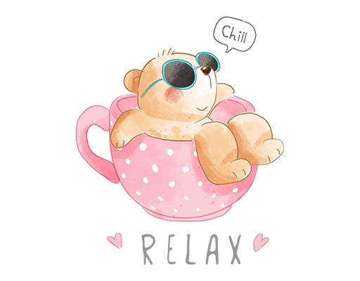 卡通小熊图案戴墨镜的熊儿童印花素材可爱卡通图案