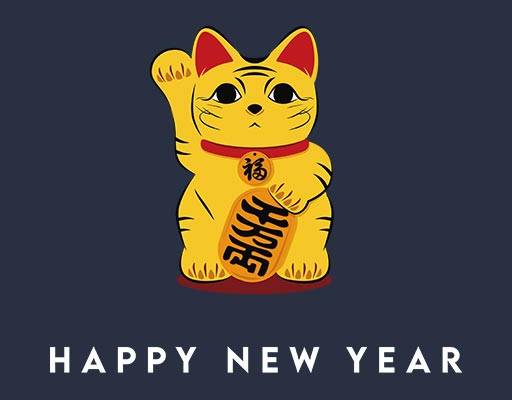 卡通猫咪矢量手绘卡通动物招财猫矢量