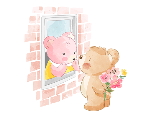 卡通小熊图案手绘熊儿童印花素材婴儿印花素材