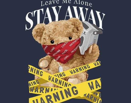 卡通小熊矢量手绘卡通动物英文字母矢量织带