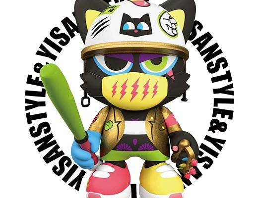 卡通公仔矢量猫咪图案手绘卡通英文字母矢量