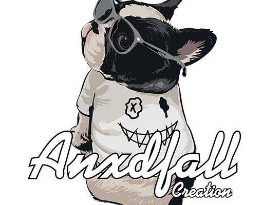 卡通小狗图案手绘卡通动物英文字母矢量可爱戴眼镜的小狗