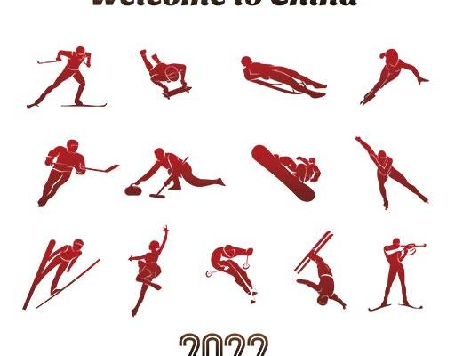 奥运动作矢量滑雪标志矢量人物剪影矢量