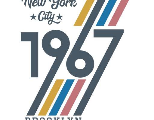 数字字母矢量数字1967矢量彩色线条矢量