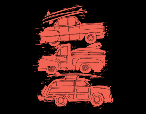 卡通汽车图案手绘骑车破碎骑车图案儿童印花素材三辆汽车