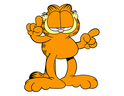 加菲猫图案卡通动物图案手绘猫图案儿童印花素材