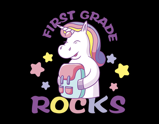 卡通动物图案独角兽图案手写英文字母彩色英文字母图案卡通马