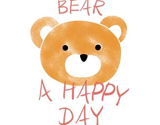 棕色小熊矢量手绘卡通小熊头像手写英文字母矢量