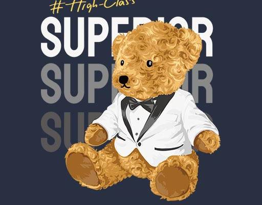 可爱卡通小熊棕色小熊英文字母矢量手绘卡通动物