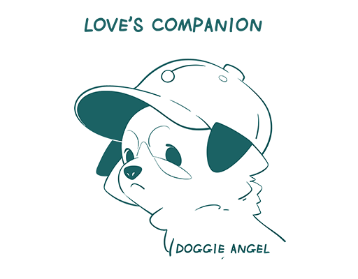 手绘卡通狗图案戴帽子狗头像儿童印花素材手写英文字母